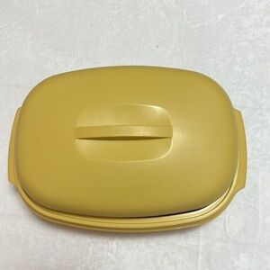 Vintage Tupperware Vegetable Steamer Rice 6 Cup Harvest Gold 3 PCS Microwaveable
